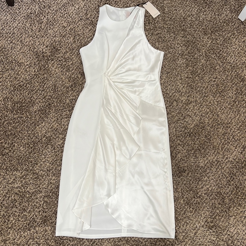 NWT 5a7 Clinq a Sept White Ruffle Dress - Picture 1 of 4